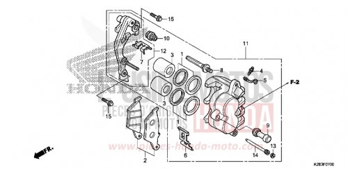 ETRIER DE FREIN AVANT CRF125FE de 2014